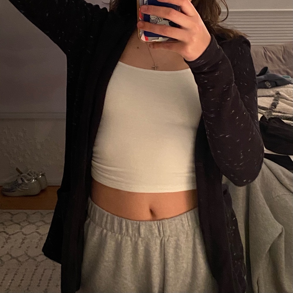 Black cardigan sweater